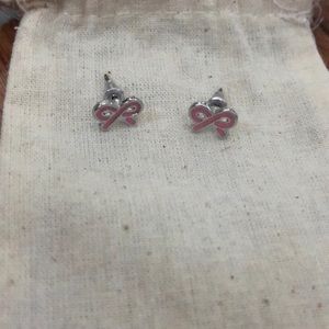 Never worn pink ribbon earrings!